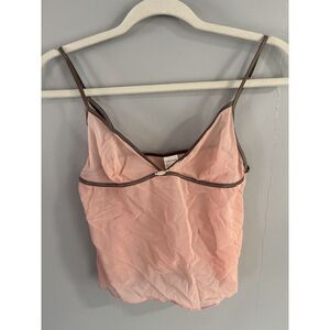 DKNY Sheer Light Pink Gray Lace Ruffle Camisole Size‎ Small